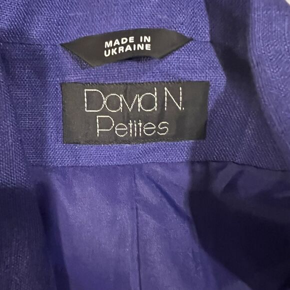 Vintage David N Petites Women’s Blazer 100% Linen Purple Size 10 - Picture 8 of 12